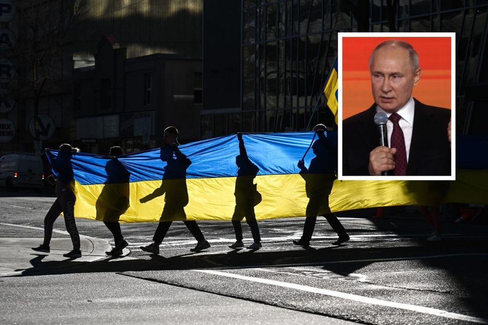 Putin and Ukraine protest