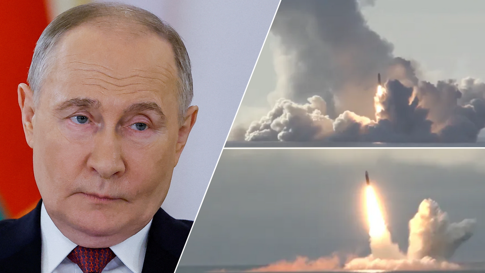 Putin/Footage of the new missile being test-launched