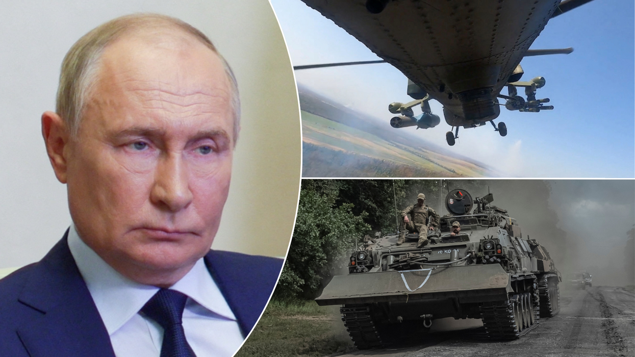 Putin/Ukrainian military vehicles in Kursk