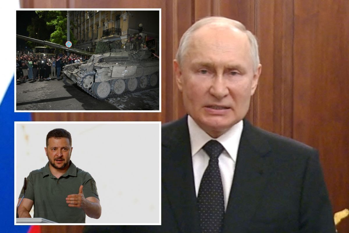 Putin, Zelensky and a tank in Russia