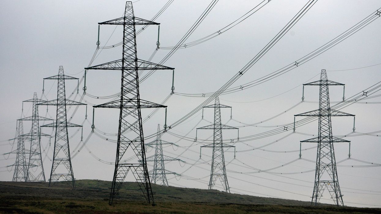 Pylons in British countryside