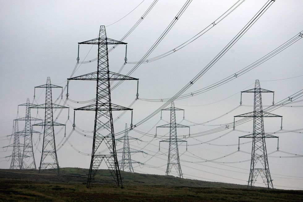 Pylons in British countryside