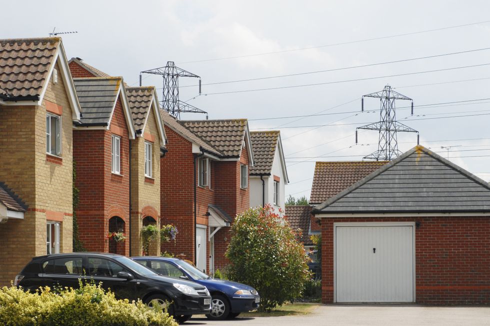 Pylons over British houses