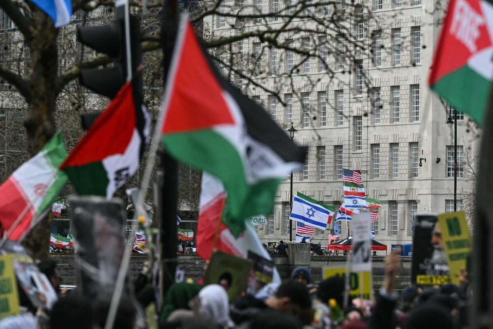Quds protest and counter-protestors