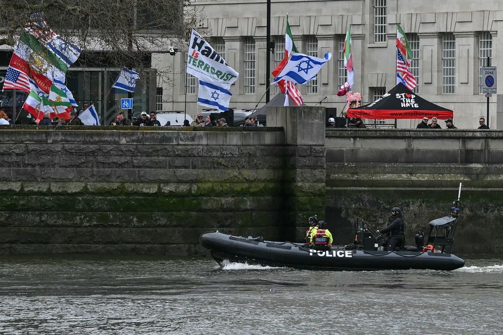 Quds protest police boat