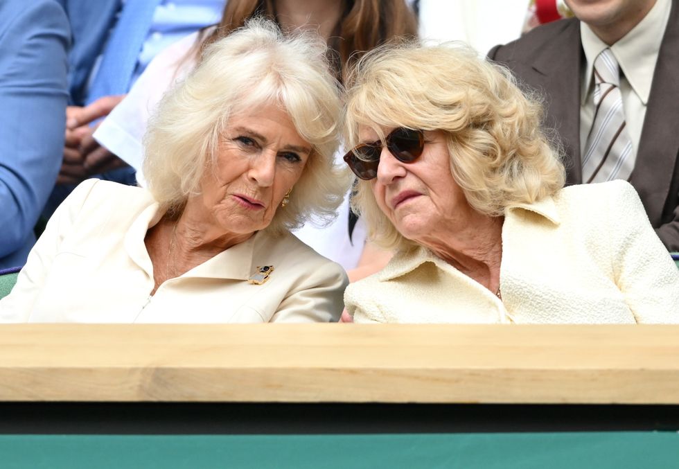 Queen Camilla and Annabel Elliot