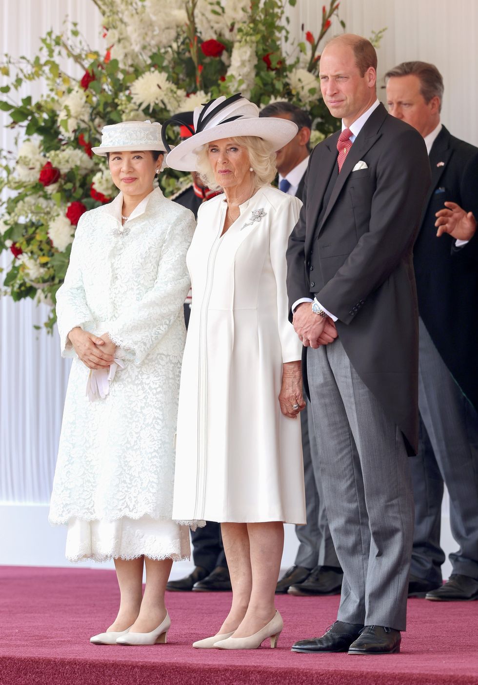 Queen Camilla and Empress Masako and Prince William
