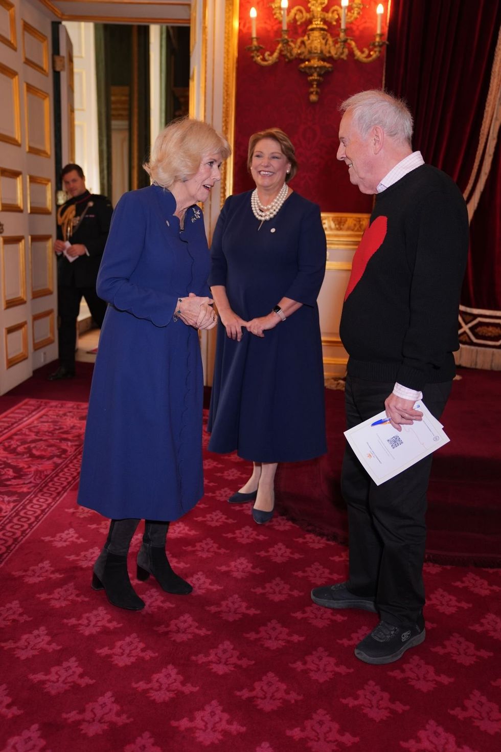 Queen Camilla and Gyles Brandreth