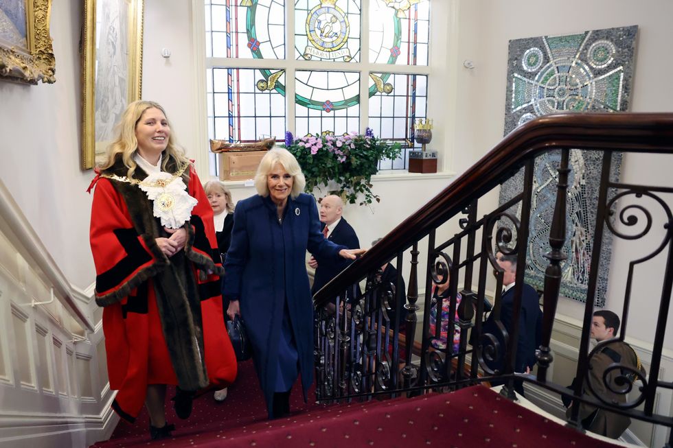 Queen Camilla and Mayor of Douglas, Natalie Byron-Teare