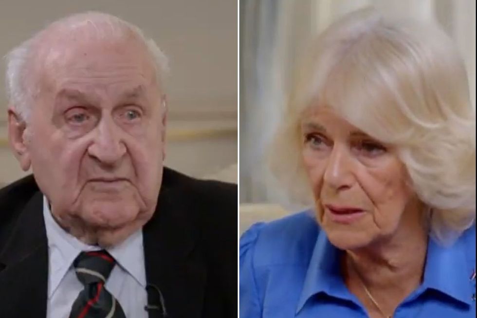 Queen Camilla and veteran Douglas Cracknell