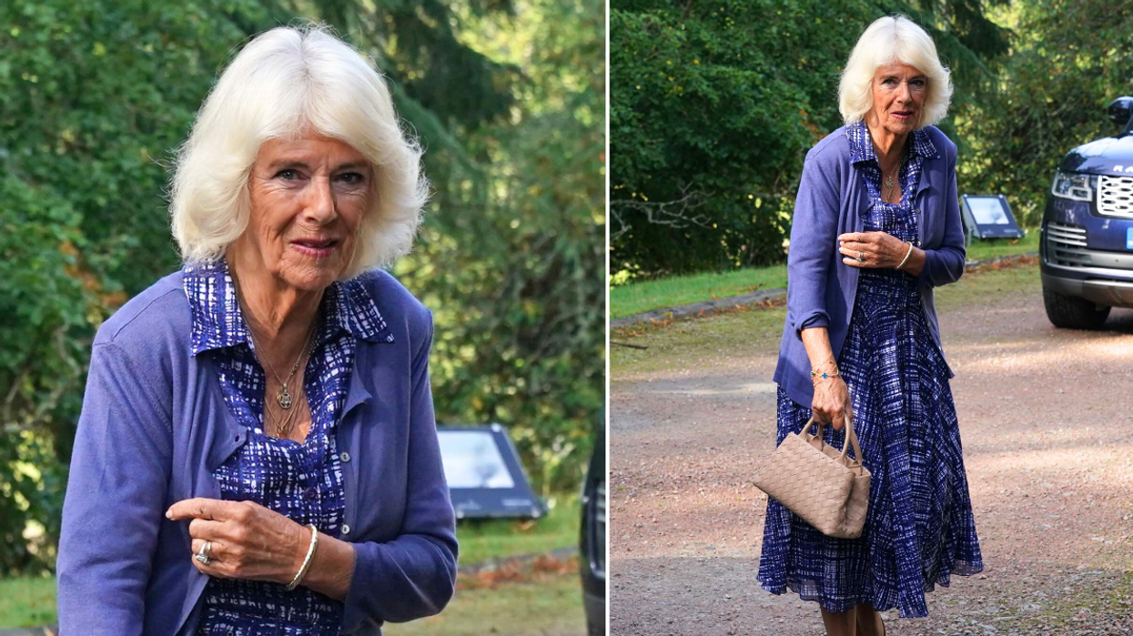 Queen Camilla blue dress
