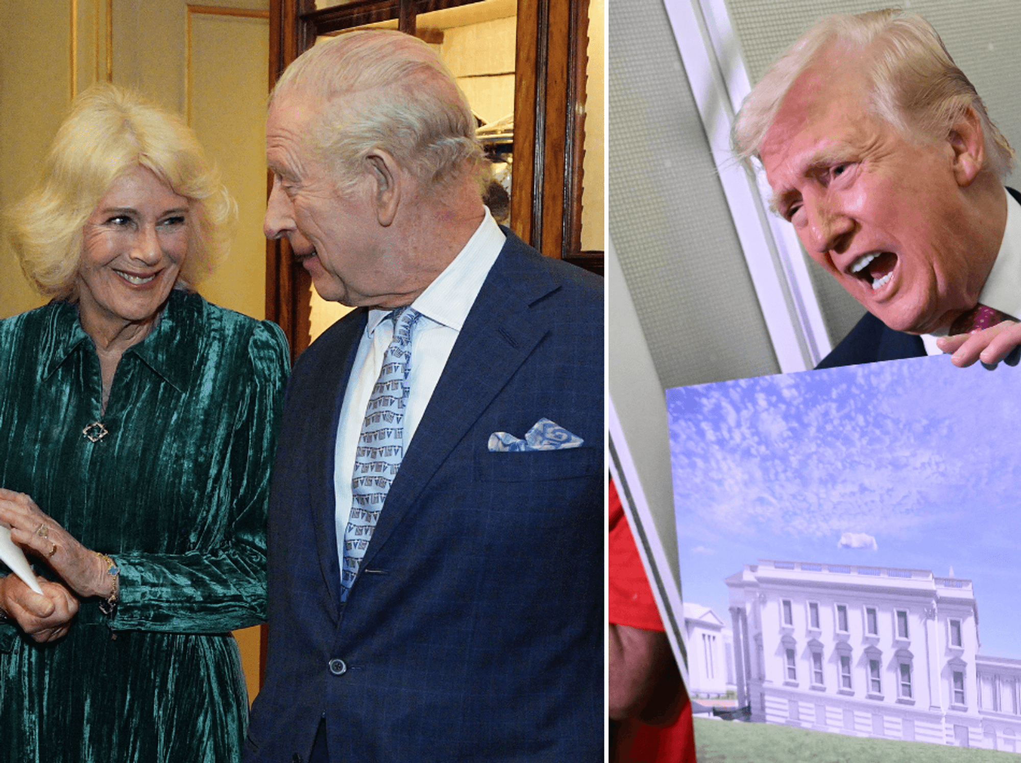 Queen Camilla, King Charles and Donald Trump
