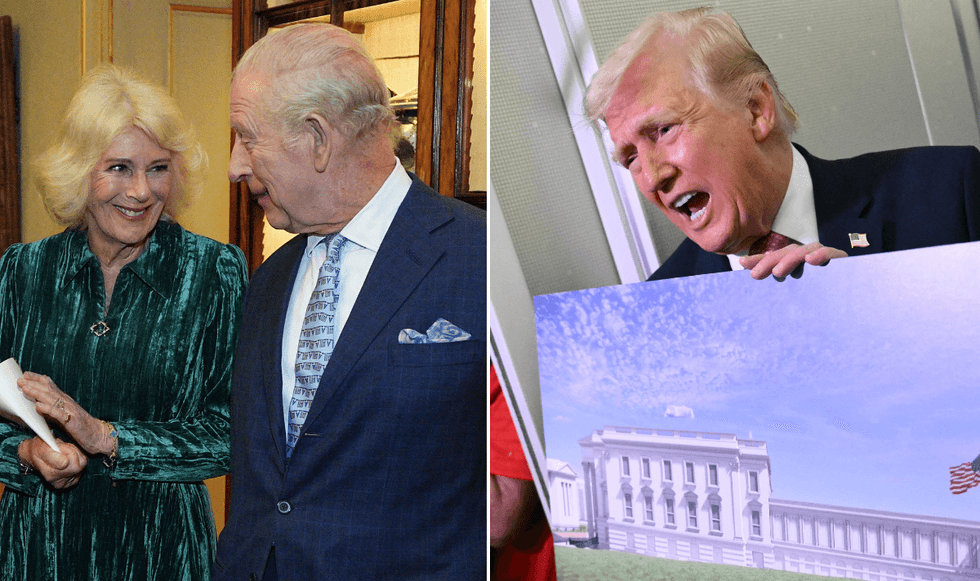 Queen Camilla, King Charles and Donald Trump