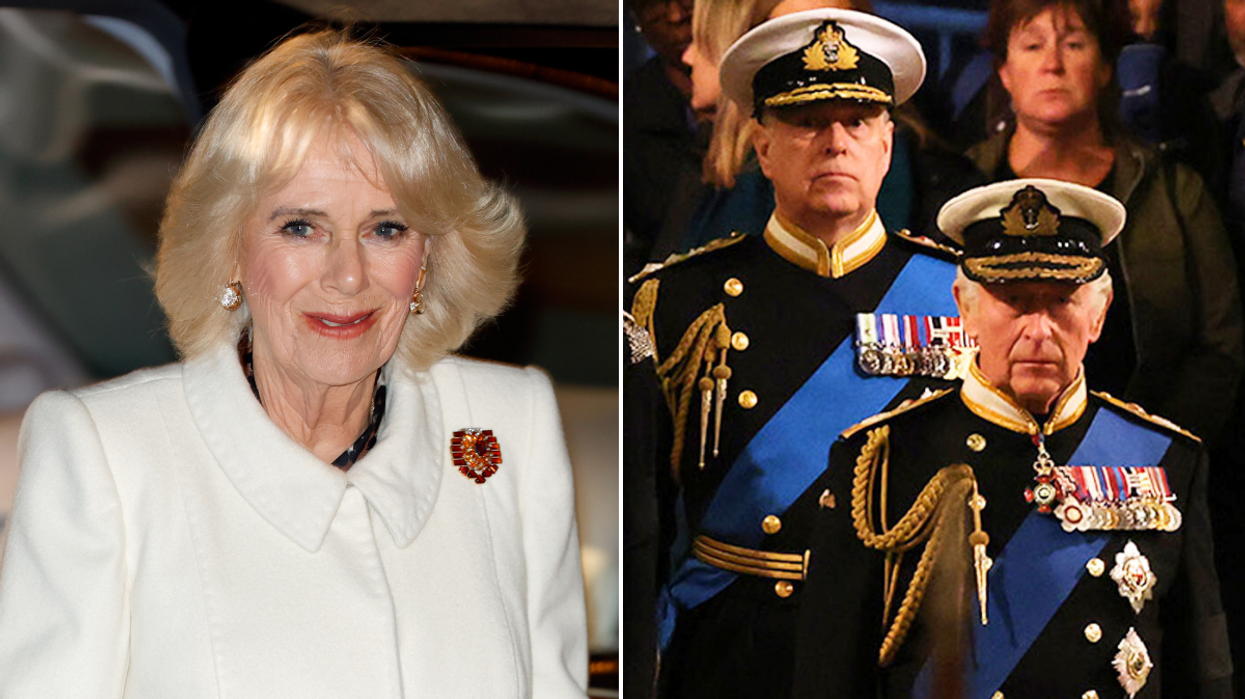 Queen Camilla, King Charles and Prince Andrew