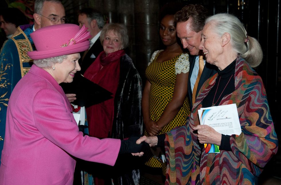 Queen Elizabeth II and Dame Jane Goodall