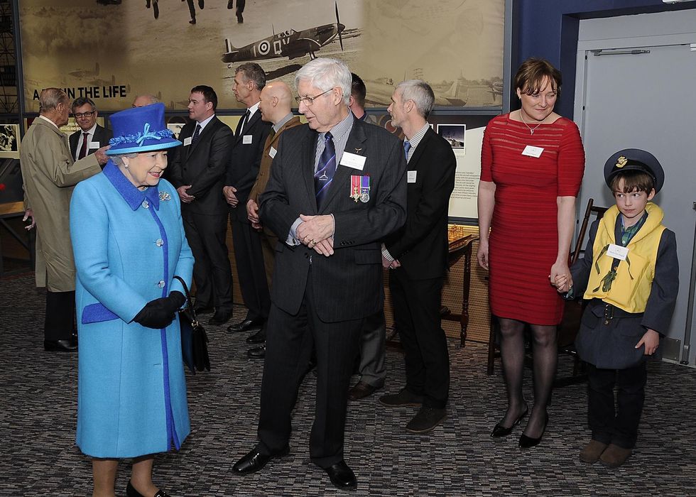 Queen Elizabeth II and Patrick Tootal at a memorial opening in 2015