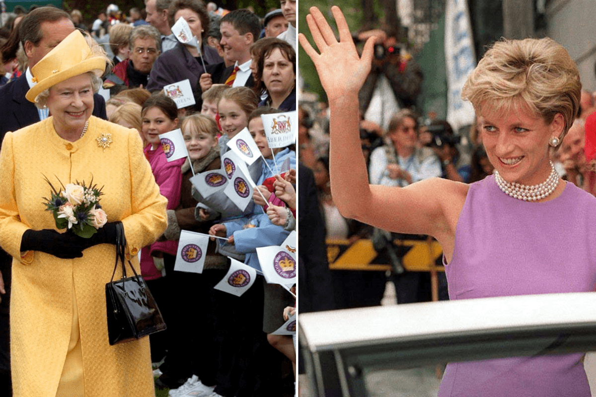 Queen Elizabeth II and Princess Diana
