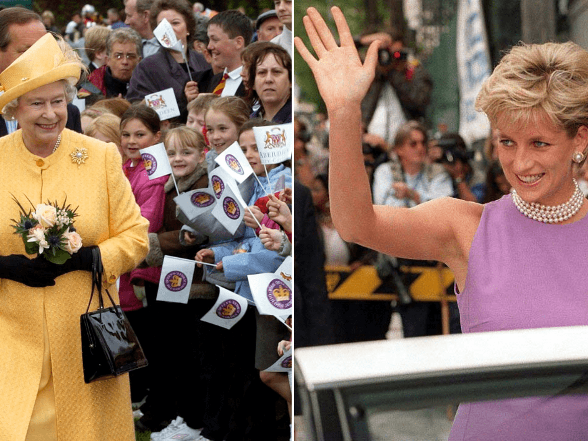 Queen Elizabeth II and Princess Diana