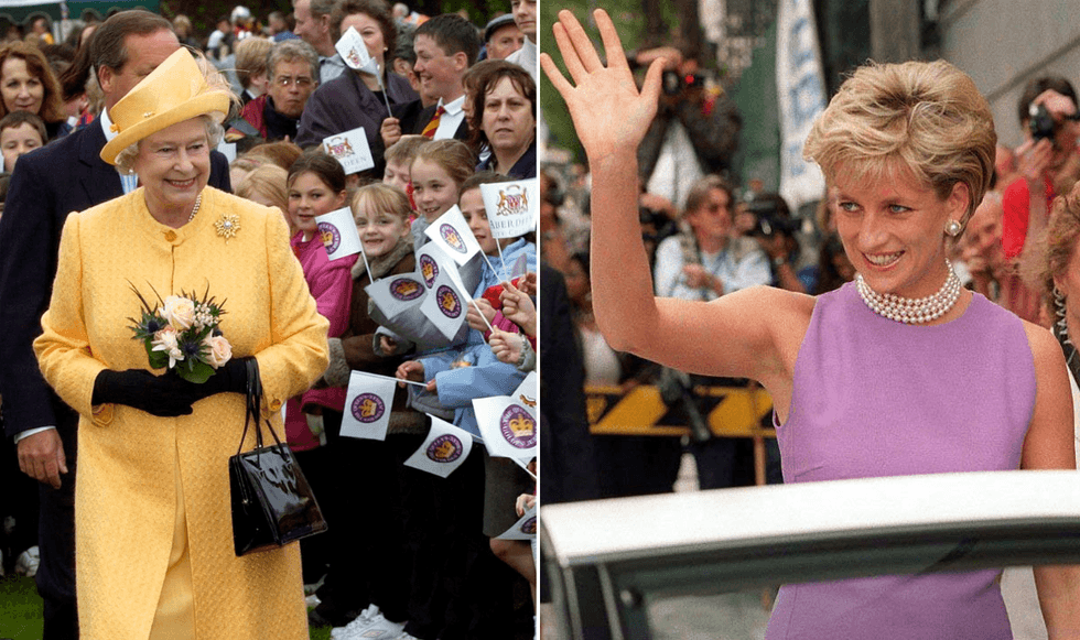 Queen Elizabeth II and Princess Diana