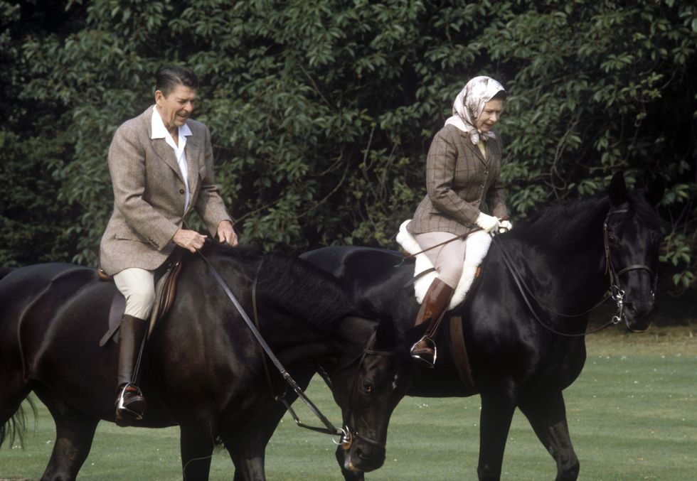 Queen Elizabeth II and Ronald Reagan