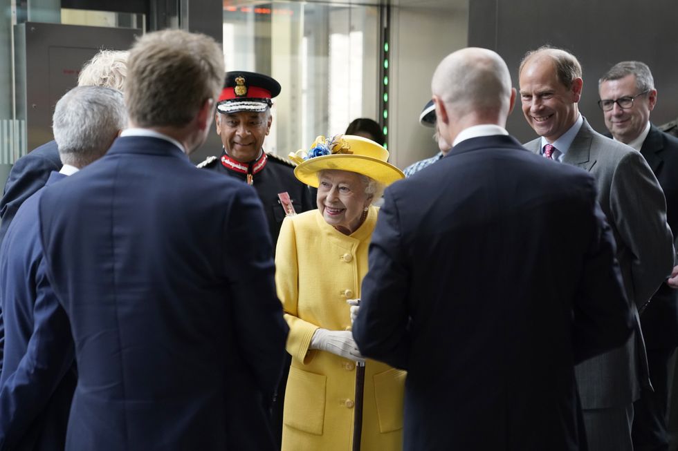 Queen Elizabeth II and The Earl of Wessex meet staff who have been key to the Crossrail project