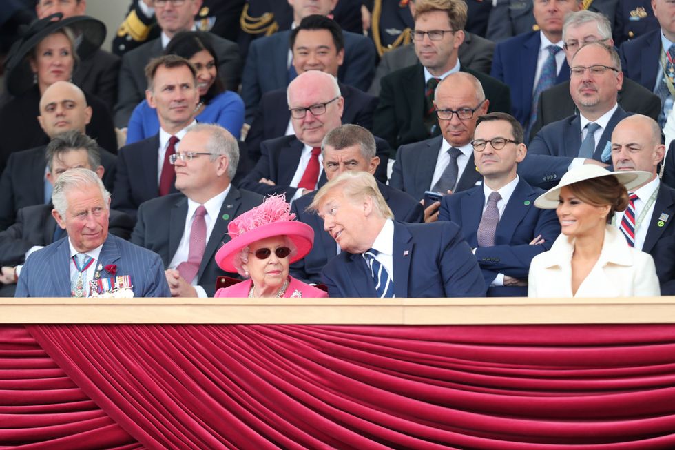 Queen Elizabeth II and US President Donald Trump during commemorations for the 75th Anniversary of the D-Day landings in Portsmouth.