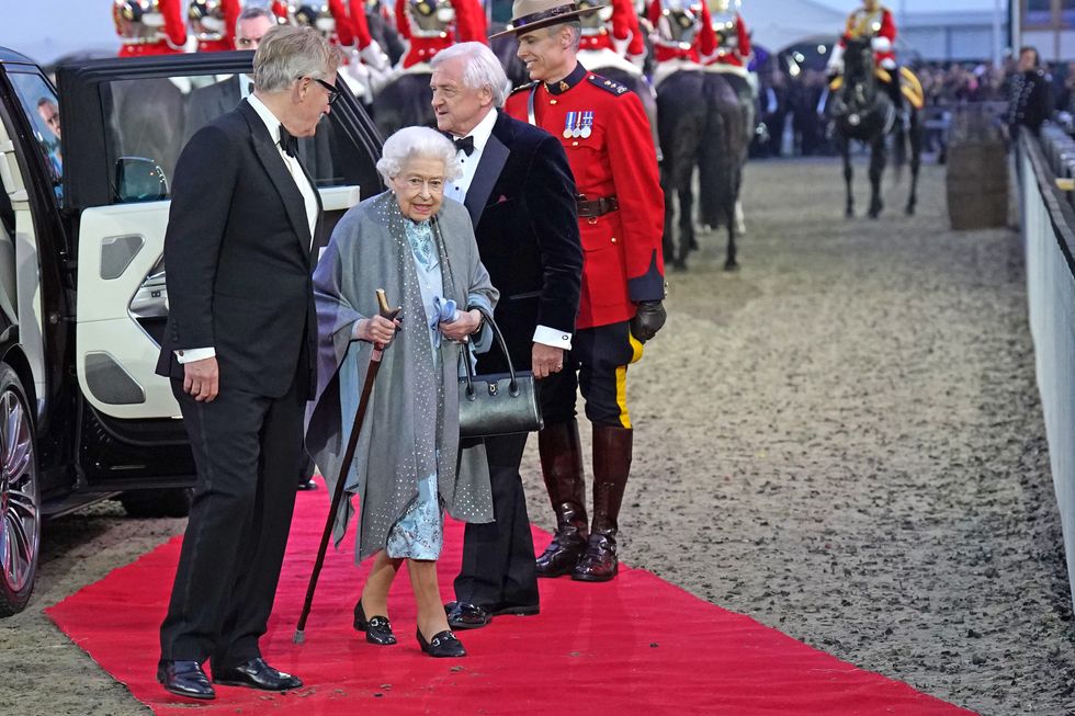 Queen Elizabeth II arrives for the A Gallop Through History Platinum Jubilee celebration at the Royal Windsor Horse Show at Windsor Castle. Picture date: Sunday May 15, 2022.