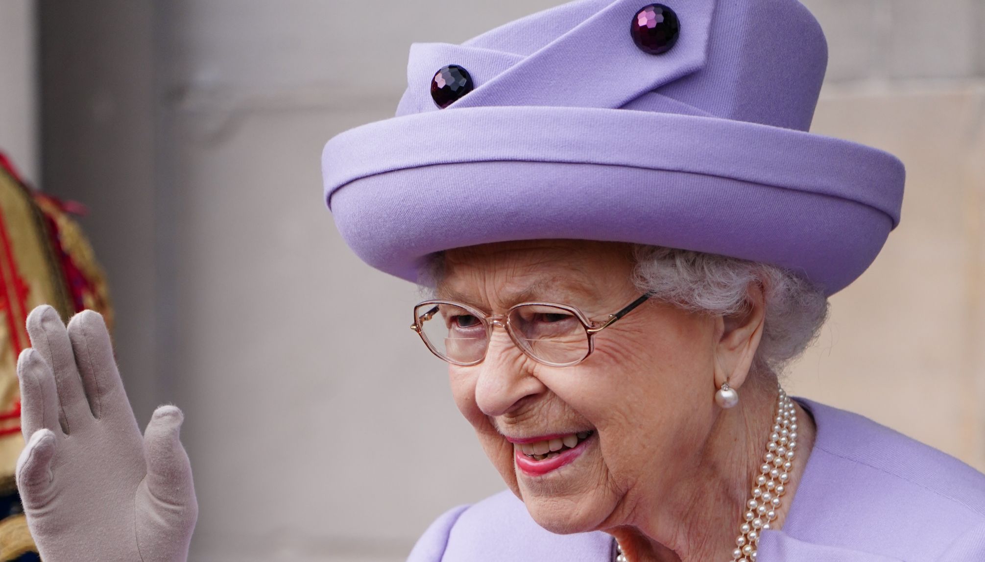 Queen Elizabeth II attends an armed forces act of loyalty parade in the gardens of the Palace of Holyroodhouse, Edinburgh, as they mark her platinum jubilee in Scotland. The ceremony is part of the Queen's traditional trip to Scotland for Holyrood Week. Picture date: Tuesday June 28, 2022.