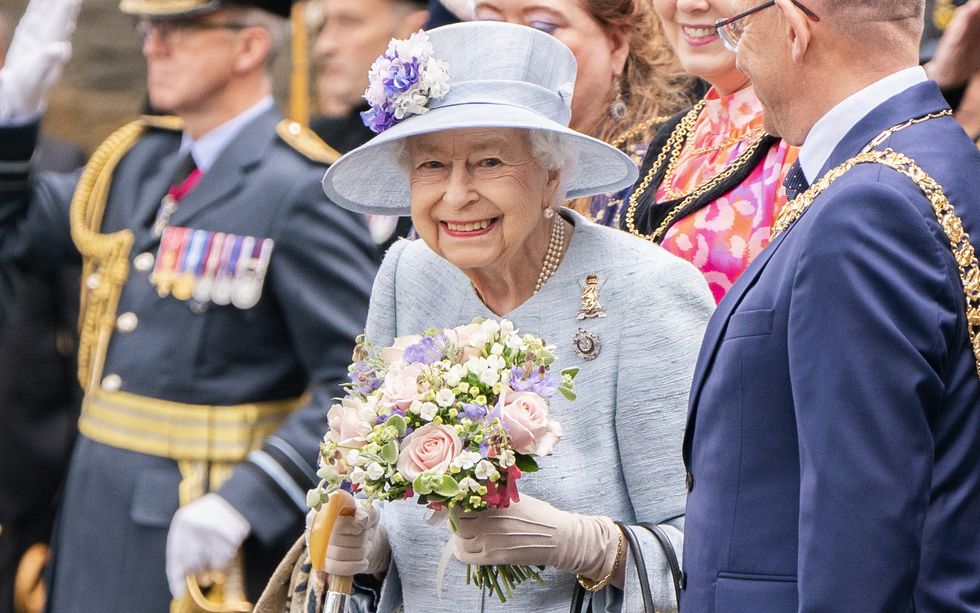 Queen Elizabeth II attends the Ceremony of the Keys on the forecourt of the Palace of Holyroodhouse in Edinburgh, accompanied by the Earl and Countess of Wessex, as part of her traditional trip to Scotland for Holyrood Week.