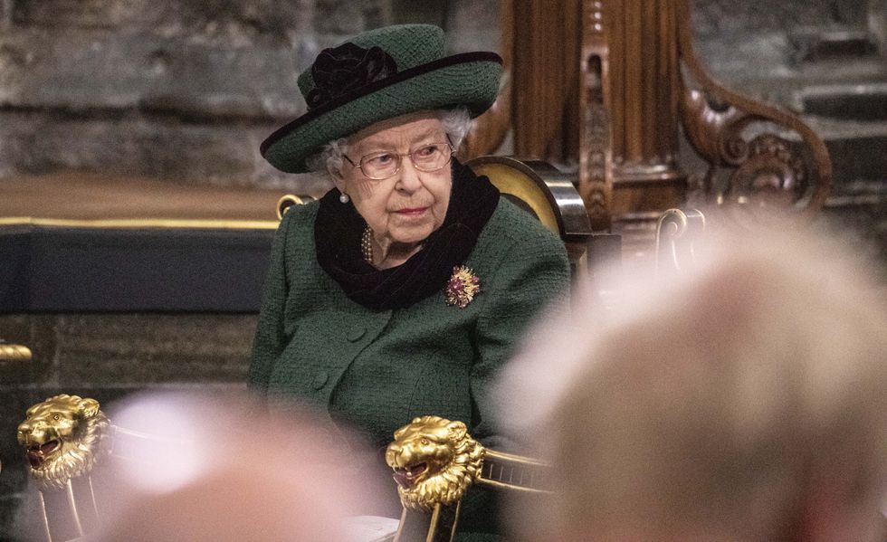 Queen Elizabeth II during a Service of Thanksgiving for the life of the Duke of Edinburgh, at Westminster Abbey in London. Picture date: Tuesday March 29, 2022.