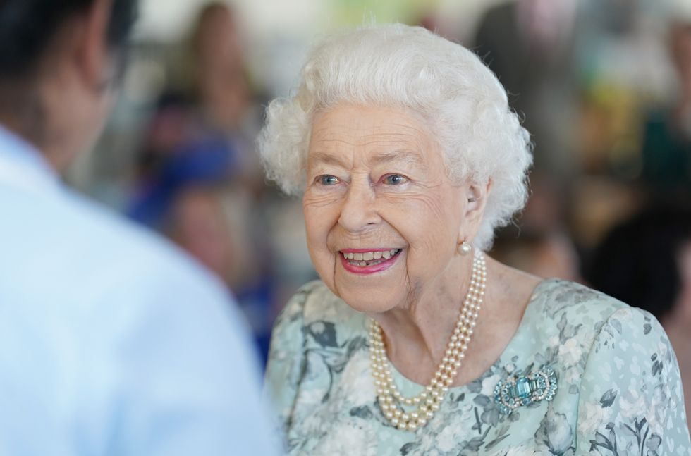Queen Elizabeth II during a visit to officially open the new building at Thames Hospice, Maidenhead, Berkshire. Picture date: Friday July 15, 2022.