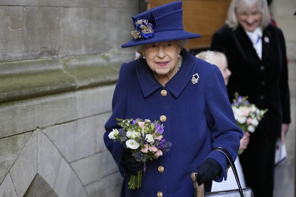 Queen Elizabeth II leaves after attending a Service of Thanksgiving at Westminster Abbey in London to mark the Centenary of the Royal British Legion. Picture date: Tuesday October 12, 2021.