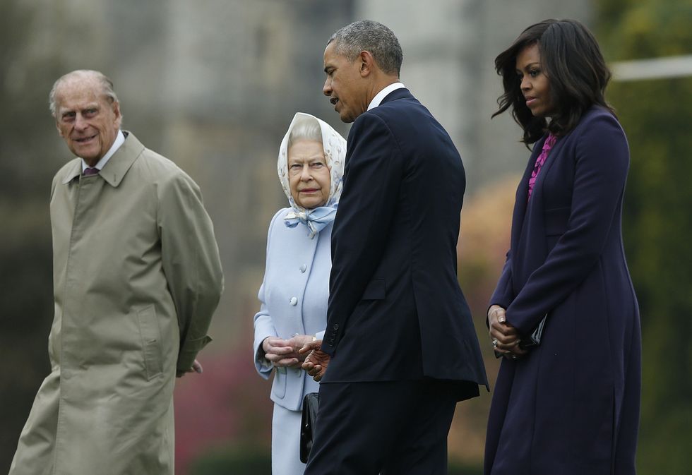 Queen Elizabeth II, President Obama, Michelle Obama and Prince Phillip