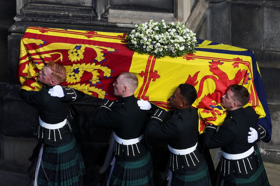 Queen Elizabeth II's coffin in Scotland on Tuesday