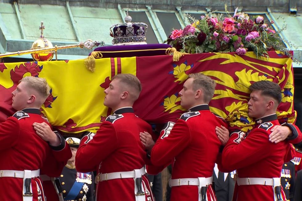 Queen Elizabeth II's coffin was carried into St George\u2019s Chapel