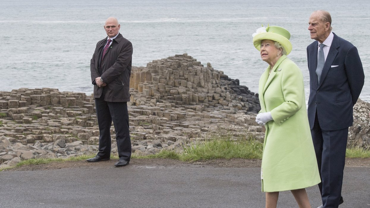 Queen Elizabeth II visited Giants Causeway in Northern Ireland with Prince Philip in 2016