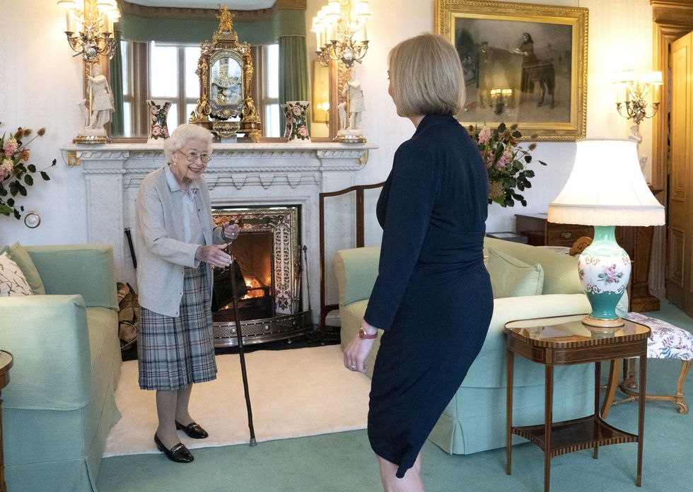 Queen Elizabeth II welcomes Liz Truss during an audience at Balmoral, Scotland, where she invited the newly elected leader of the Conservative party to become Prime Minister and form a new government. Picture date: Tuesday September 6, 2022.