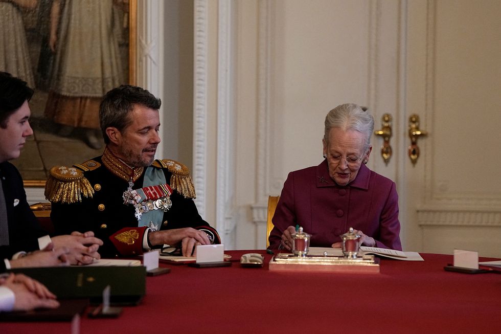 Queen Margrethe II and King Frederik X