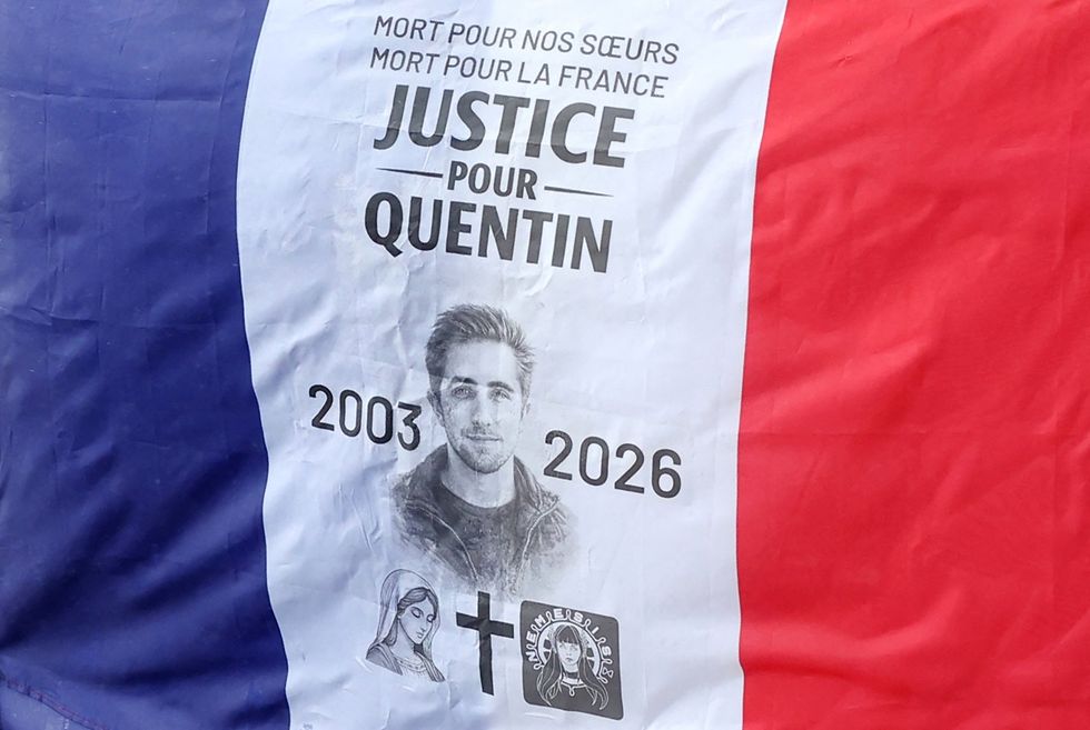 Quentin Deranque memorial flag