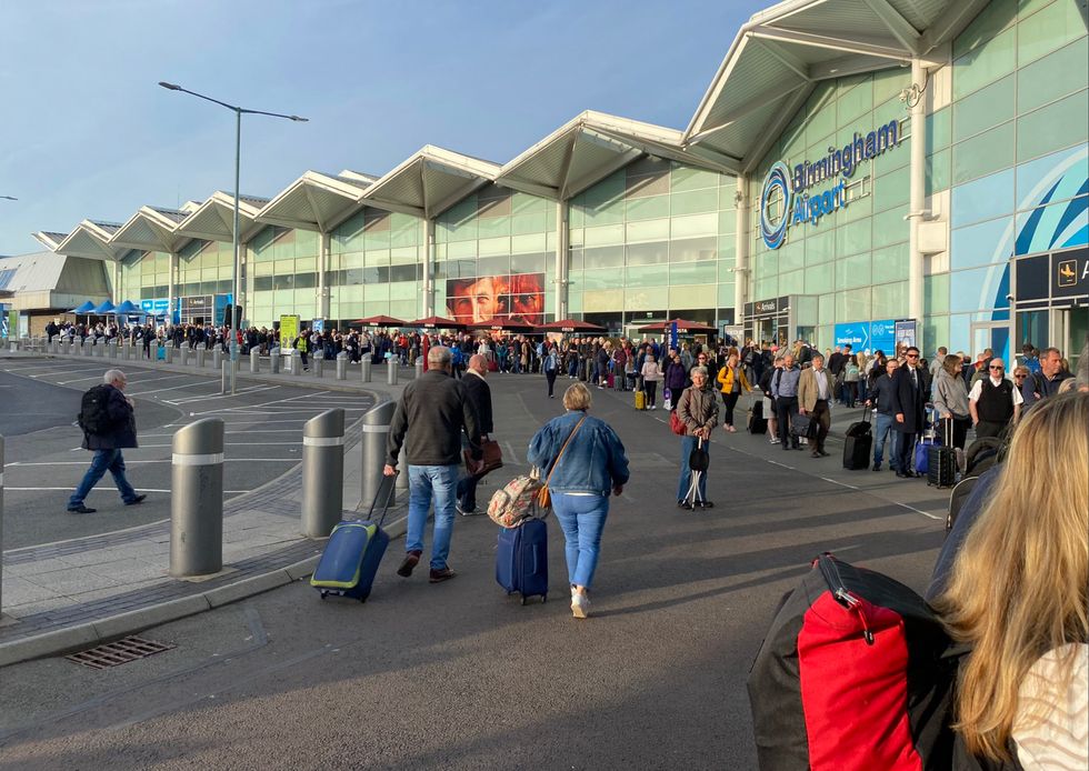Queues at Birmingham Airport