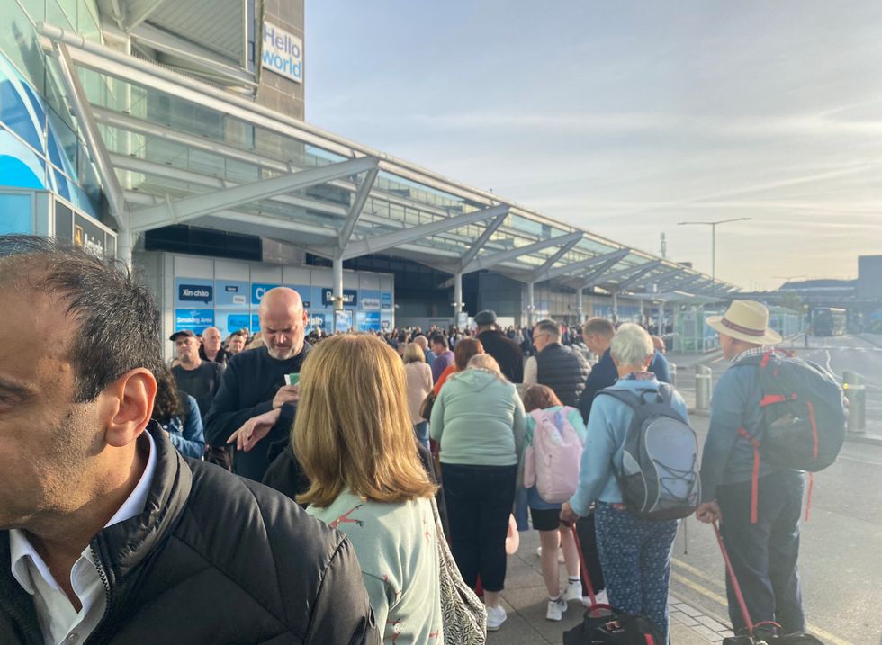 Queues at Birmingham Airport