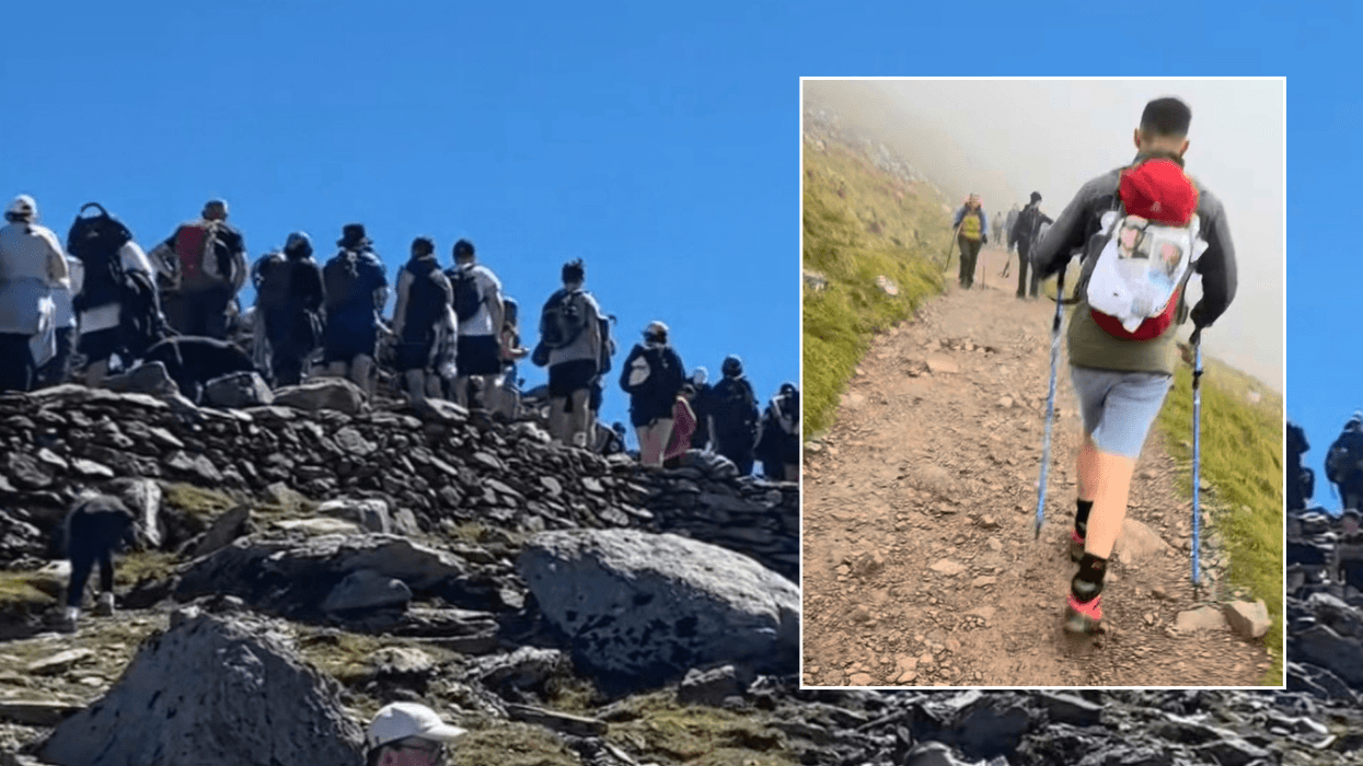 Queues at Snowdon over the Bank Holiday; Charity hikers