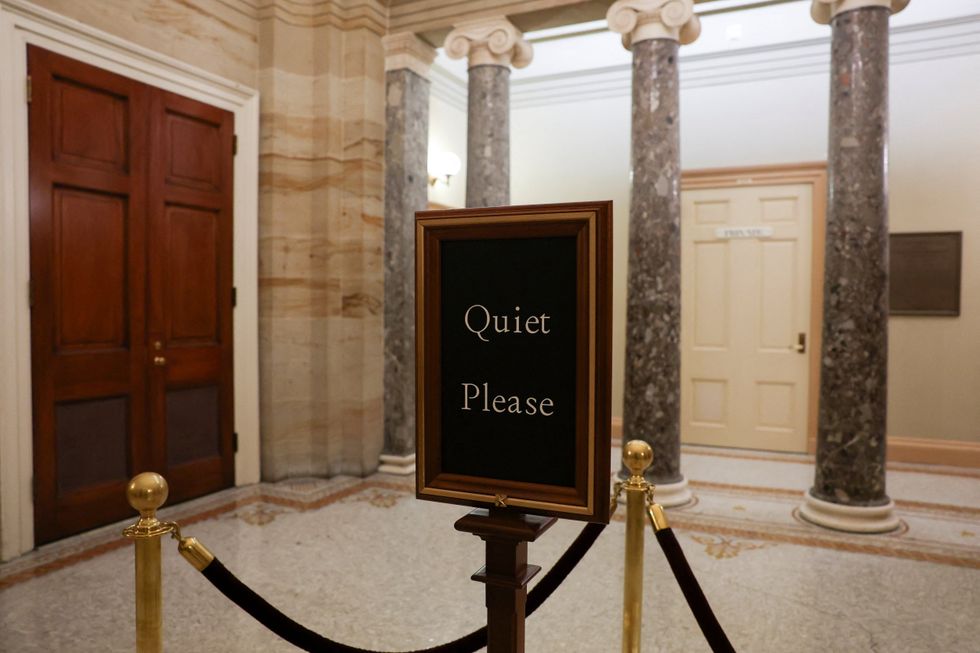 Quiet please sign at the Capitol