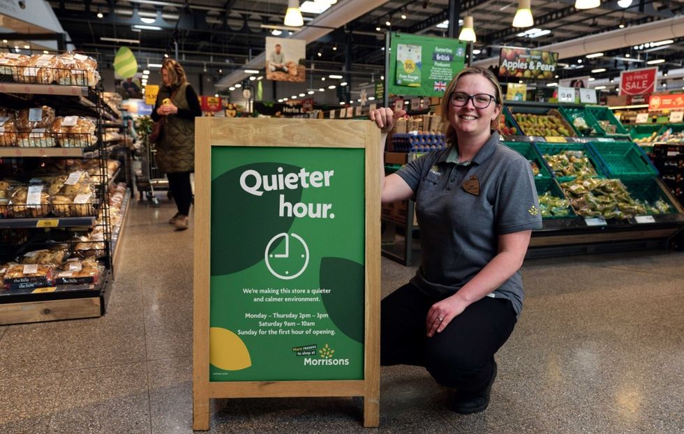 Quieter Hours sign in Morrisons