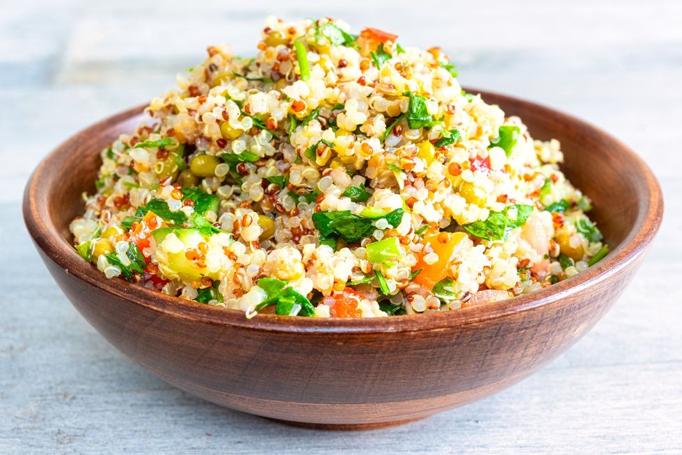 Quinoa and vegetables in a bowl
