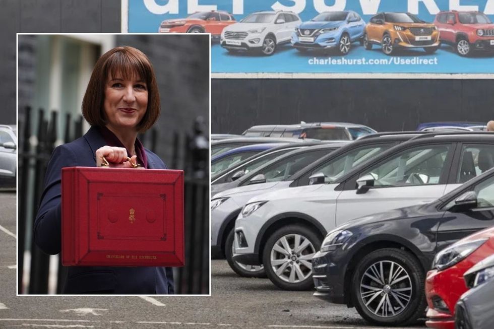 Rachel Reeves and a used car sales lot