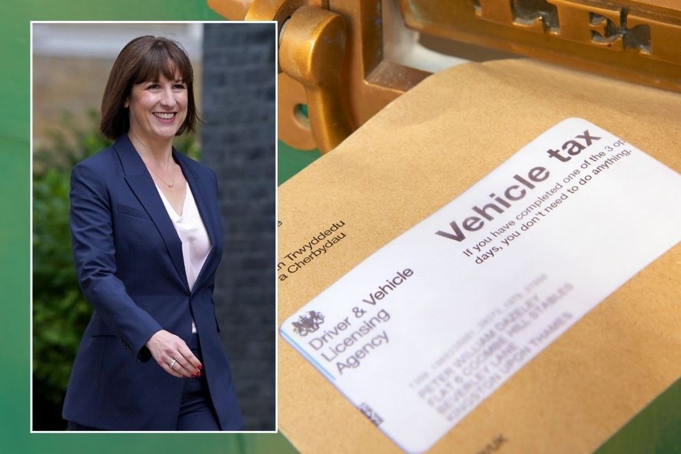 Rachel Reeves and a vehicle tax reminder letter