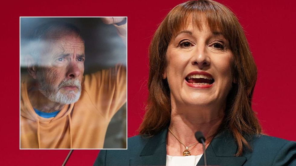 Rachel Reeves and a worried guy