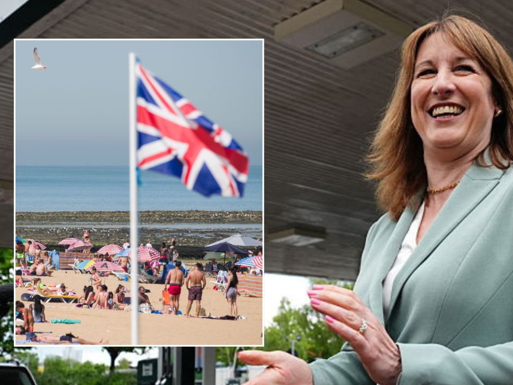 Rachel Reeves and British summer beach