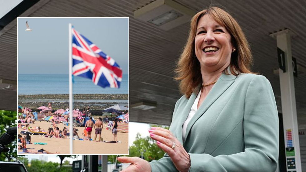 Rachel Reeves and British summer beach